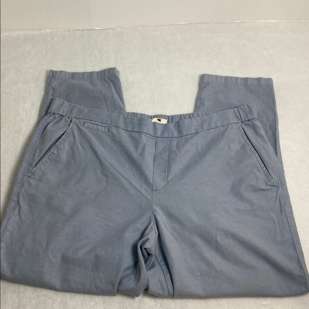 Esprit Casual Linen and Cotton Blend Chino Pants - Slate Blue Size 14 - Picture 2 of 14